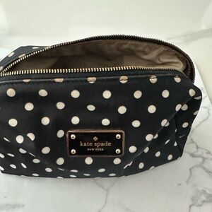 Kate Spade Black and White Polka Dot Cosmetic Bag